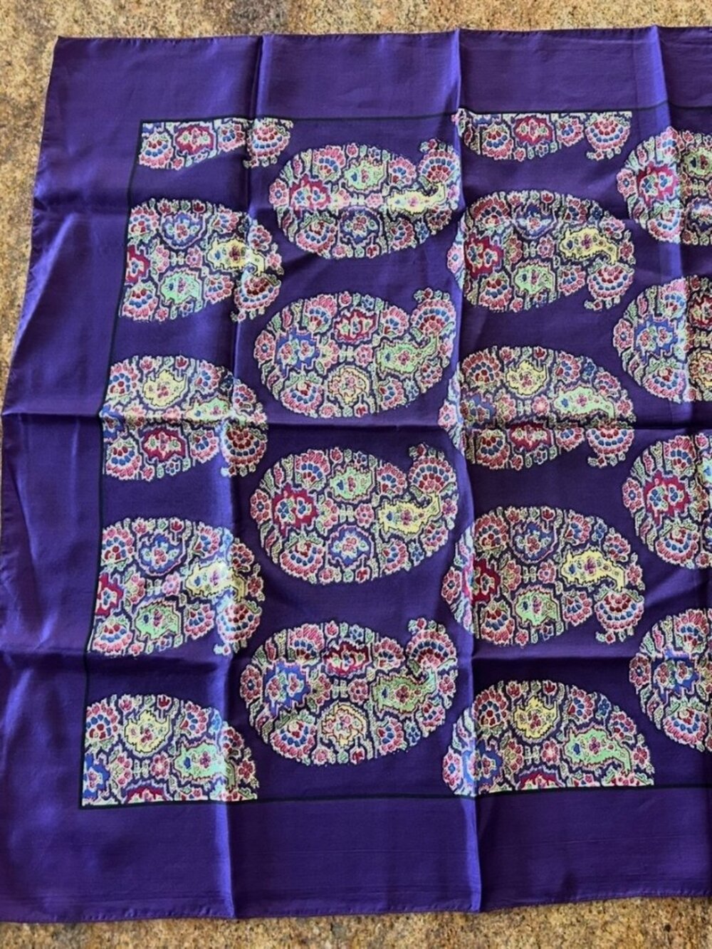 Vintage Liberty of London Purple Silk Scarf Made in England